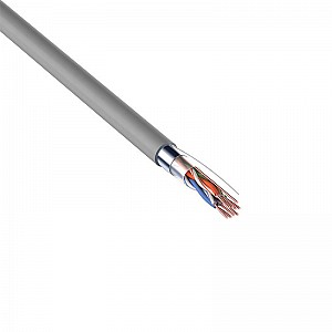 Кабель витая пара F/UTP, CAT 5е, PVC, 4PR, 24AWG, внутренний, однопроволочный, серый, 100м PROconnect