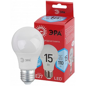 LED A60-15W-840-E27 R Лампа светодиодная ЭРА RED LINE LED A60-15W-840-E27 R 15Вт груша нейтральный белый свет Е27