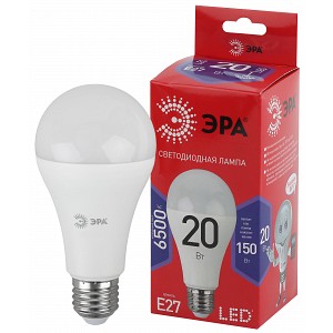 LED A65-20W-865-E27 R  Лампа светодиодная ЭРА RED LINE LED A65-20W-865-E27 R 20Вт груша холодный дневной свет Е27