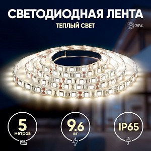 LS2835-120LED-IP65-WW-eco-5m Светодиодная лента ЭРА LS2835-120LED-IP65-WW-eco-5m теплый белый 1 год