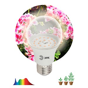 FITO-11W-Ra90-E27  Фитолампа для растений светодиодная ЭРА FITO-11W-Ra90-E27 полного спектра 11 Вт Е27