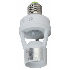 MD 015 Датчик движения ЭРА MD 015 белый E27 60Вт 360° 6м IP20