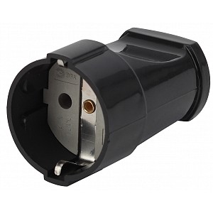 Rx2-B Розетка ЭРА Rx2-B кабельная с заземлением прямая 16A черная