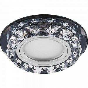Светильник потолочный встраиваемый со светодиодной подсветкой 15LED*2835 SMD 4000K, MR16 50W G5.3, черный, прозрачный, CD878 с драйвером в комплекте