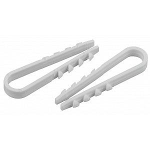 DX-19-25-w-100 Хомут дюбельный ЭРА DX-19-25-w-100 для круглого кабеля 19-25мм белый 100шт