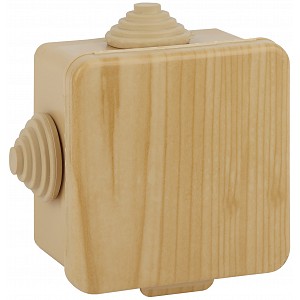 KOR-65-65-50-4g-P  Распаячная коробка ЭРА KOR-65-65-50-4g-P открытой установки сосна 65х65х50мм с гермовводами 4 вх. IP54