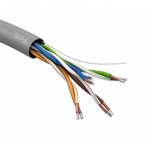 UL-4-PVC-A  Кабель витая пара ЭРА SIMPLE U/UTP 4x2x24 AWG Cat5e CCA PVC 305м