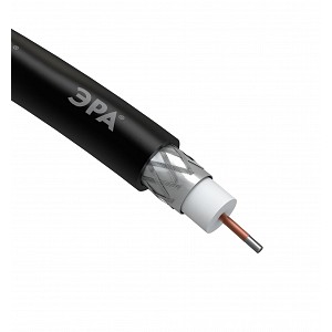 RL-64-PE100 ЭРА Кабель коаксиальный RG-6U, 75 Ом, CCS/(оплётка Al 64%), PE, цвет чёрный, бухта 100 м, SIMPLE