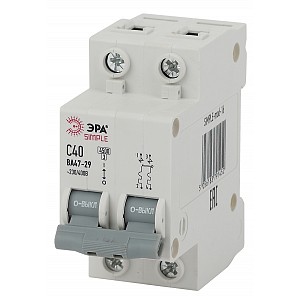 SIMPLE-mod-16  Автоматический выключатель ЭРА SIMPLE SIMPLE-mod-16 ВА 47-29 2P 40А кривая C 4,5кА