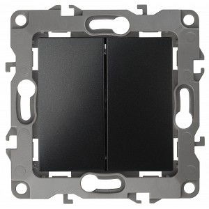 12-1104-05 12-1104-05 ЭРА Выключатель двойной, 10АХ-250В, IP20, Эра12, антрацит