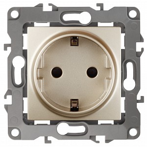 12-2101-04 Розетка ЭРА Серия 12 12-2101-04 с заземлением 2P+E Schuko 16A-250В IP20 шампань
