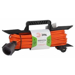 UFx-1-2x1.0-20m Удлинитель силовой ЭРА UFx-1-2x1.0-20m на рамке без заземления 1 розетка 20м ПВС 2х1мм2
