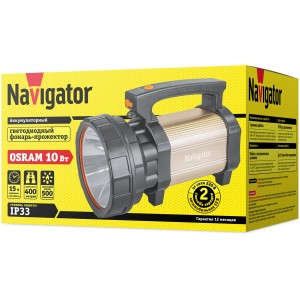 Фонарь Navigator 71 597 NPT-SP15-ACCU Прожект. Osram 10Вт LED, 500лм, АКБ 4.5Ач.