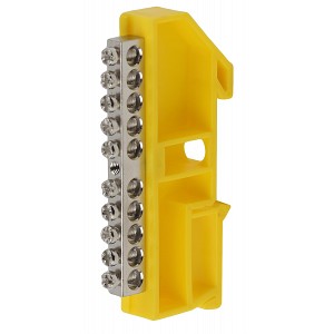 NO-222-92-1 Шина ЭРА NO-222-92-1 PE земля на DIN-изоляторе ШНИ-6х9-10 никелированная Д-Желтый