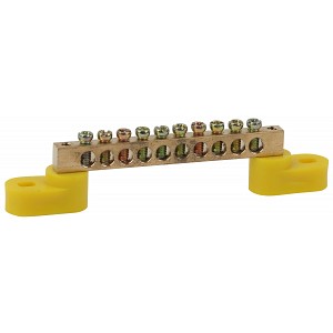 NO-222-110-1 Шина ЭРА NO-222-110-1 PE земля на двух угловых изоляторах ШНИ-6х9-10-У2-желтый
