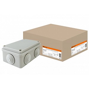 Распаячная коробка ОП 120х80х50мм, крышка, IP55, 6 вх. TDM