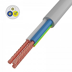 Провод соединительный ПВС 3x1,0 мм², белый, длина 50 метров, ГОСТ 7399-97 REXANT