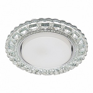 Светильник потолочный встраиваемый со светодиодной подсветкой 20LED*2835 SMD 6400K, 15W GX53, без лампы, прозрачный, хром CD4045 с драйвером в комплекте