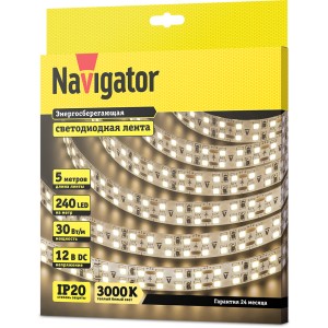 СД Лента Navigator 14 465 NLS-2835WW240-30-IP20-12V