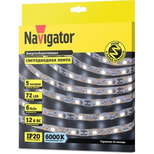 СД Лента Navigator 14 470 NLS-2835CWST72-6-IP20-12V