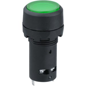 Кнопка Navigator 82 821 NBI-B-09-G зеленая с подсветкой d22мм 230В NO+NC