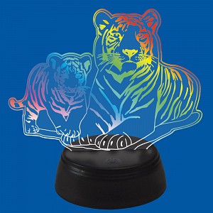 Светильники ночники с батарейками Uniel ULI-M508 RGB/3AA TIGER FAMILY/BLACK