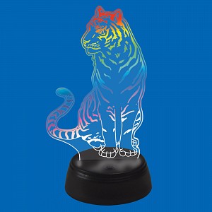 Светильники ночники с батарейками Uniel ULI-M507 RGB/3AA TIGER/BLACK