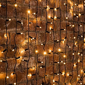 Гирлянда светодиодная Занавес 2х6м 768 LED ТЕПЛЫЙ БЕЛЫЙ черный ПВХ IP65 постоянное свечение 230В нужен блок 303-500 NEON-NIGHT