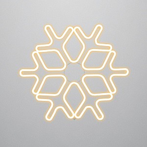 Светодиодная фигура из гибкого неона Снежинка 60x60см ТЕПЛЫЙ БЕЛЫЙ NEON-NIGHT