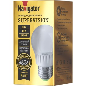 Лампа Navigator 80 542 NLL-G45-6-230-2.7K-E27-FR-SV