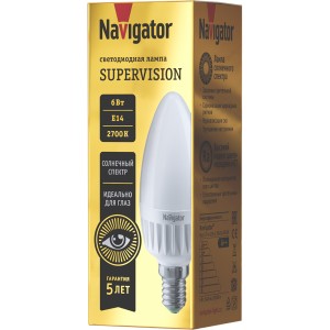 Лампа Navigator 80 545 NLL-C37-6-230-2.7K-E14-FR-SV