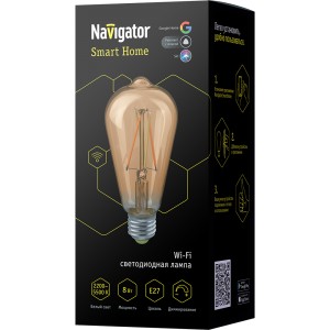 Лампа Navigator 80 555 NLL-F-ST64-8-230-WWW-E27-GD-WIFI