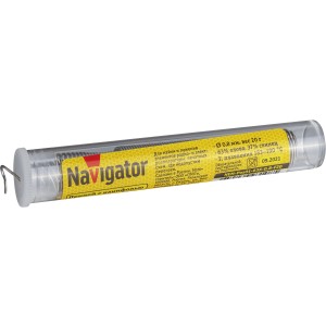 Припой Navigator 93 108 NEM-Pos01-63K-0.8-F20 (ПОС-63, колба, 0.8 мм, 20 гр)