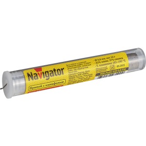 Припой Navigator 93 100 NEM-Pos01-63K-0.8-F10 (ПОС-63, колба, 0.8 мм, 10 гр)