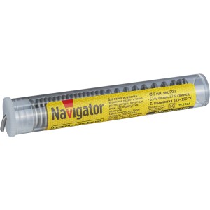 Припой Navigator 93 111 NEM-Pos01-63K-2-F20 (ПОС-63, колба, 2 мм, 20 гр)