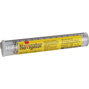 Припой Navigator 93 099 NEM-Pos01-61K-2-F10 (ПОС-61, колба, 2 мм, 10 гр)