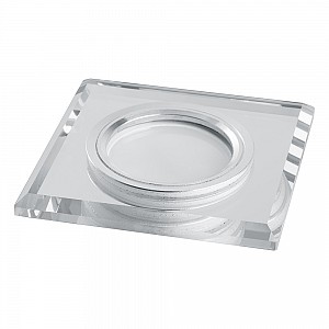 Светильник потолочный встраиваемый со светодиодной подсветкой 15LED*2835 SMD 4000K, MR16 50W G5.3, белый, хром, CD8150 с драйвером в комплекте