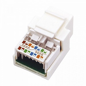 Модуль Keystone Jack RJ-45(8P8C) розеточный, CAT 5e неэкранированный, белый REXANT