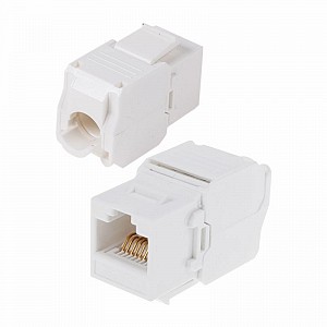 Модуль Keystone Jack RJ-45 CAT 6 неэкранированный 110 IDC тип 180 градусов, самозажимной REXANT, белый REXANT