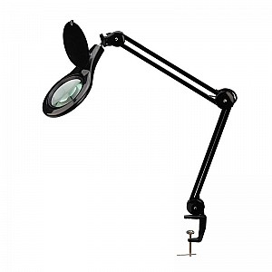 Купить Лупа на струбцине круглая 5D с подсветкой 56 SMD LED, ø127мм, черная REXANT