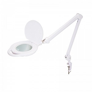 Купить Лупа на струбцине круглая 5D с подсветкой 96 SMD LED, теплый и холодный свет, ø127мм, белая REXANT