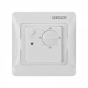 Терморегулятор механический RX-308G, совместим с Schneider серии Glossa, Atlas, Sedna, W59, белый REXANT