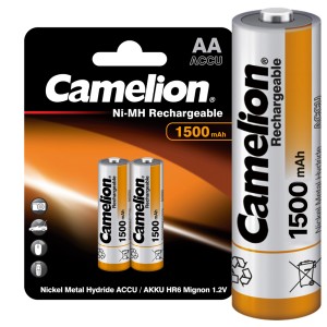 Camelion AA-1500mAh Ni-Mh BL-2 (NH-AA1500BP2, аккумулятор,1.2В) (упак. 2 шт.)