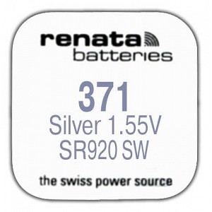 Renata R 371 (SR 920 SW, 1.55V, 38mAh, 9.5x2.1mm)(батарейка для часов)