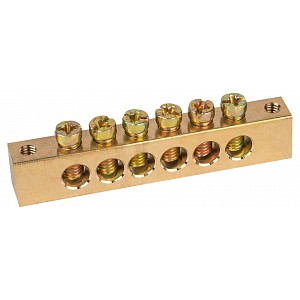 NO-122-20 Шина ЭРА NO-122-20 PEN земля-ноль 8х12мм 6/2 латунная крепеж по краям