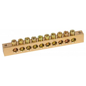 NO-122-22 Шина ЭРА NO-122-22 PEN земля-ноль 8х12мм 10/2 латунная крепеж по краям
