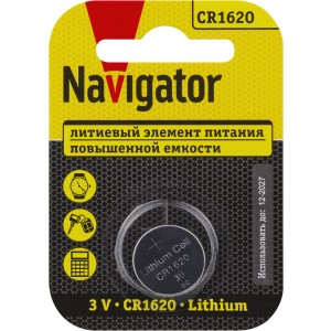 Элемент питания Navigator 93 827 NBT-CR1620-BP1