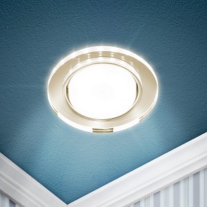 DK LD51 MR Светильник встраиваемый cо светодиодной подсветкой ЭРА DK LD51 MR под лампу GX53 зеркальный