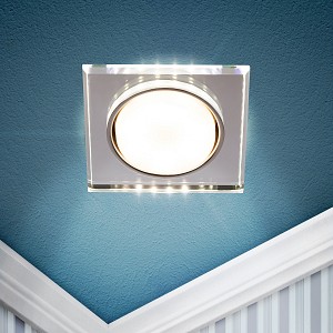 DK LD50 MR Светильник встраиваемый cо светодиодной подсветкой ЭРА DK LD50 MR под лампу GX53 зеркальный