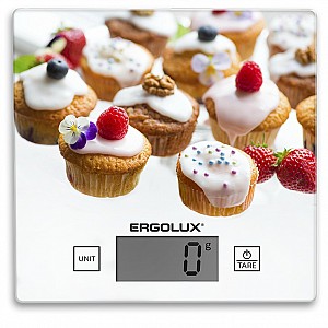 ERGOLUX ELX-SK01-С33 кексы и ягоды (весы кухонные до 5 кг, 150*150 мм)
